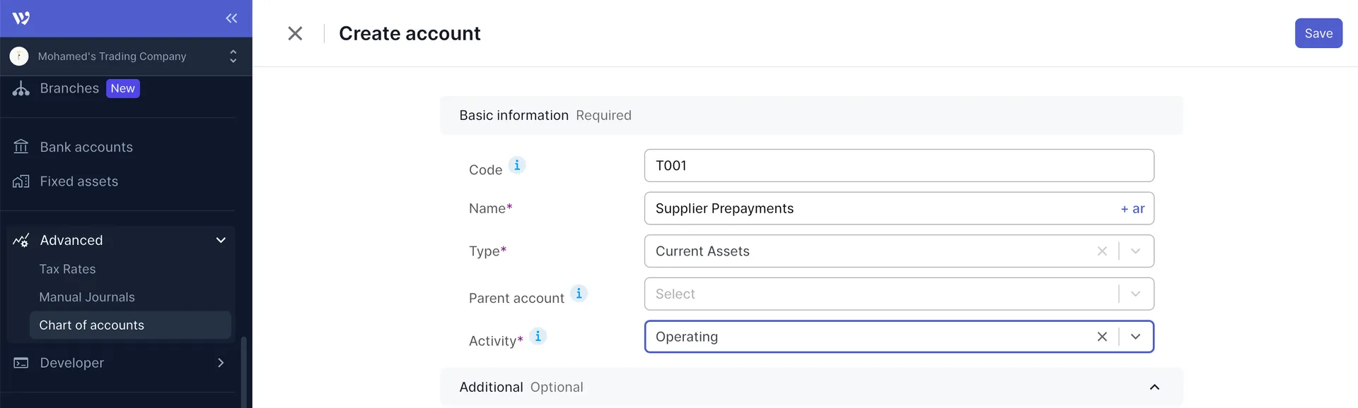 Supplier Prepayments Account